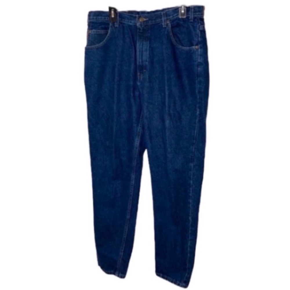 Vintage 90s Bugle Boy Jeans Cotton Straight Leg Blue Dark Wash Denim Made USA 33